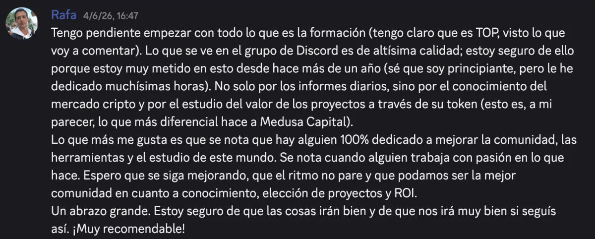 Reseña de un miembro de la comunidad en Discord (1)