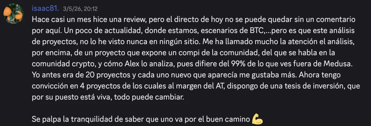 Reseña de un miembro de la comunidad en Discord (4)