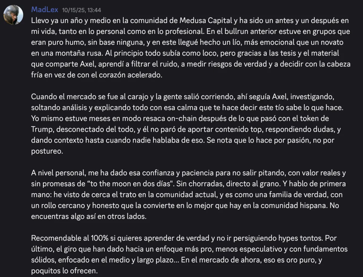 Reseña de un miembro de la comunidad en Discord (9)