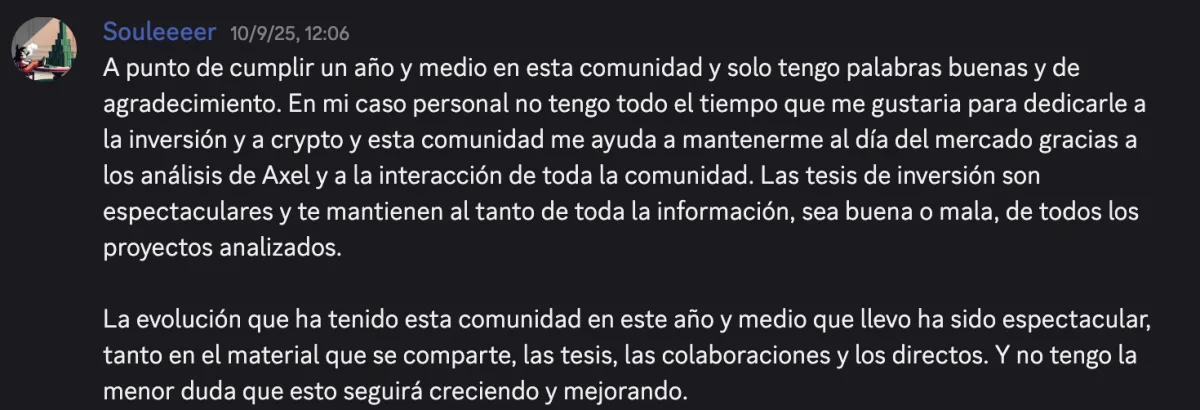 Reseña de un miembro de la comunidad en Discord (10)
